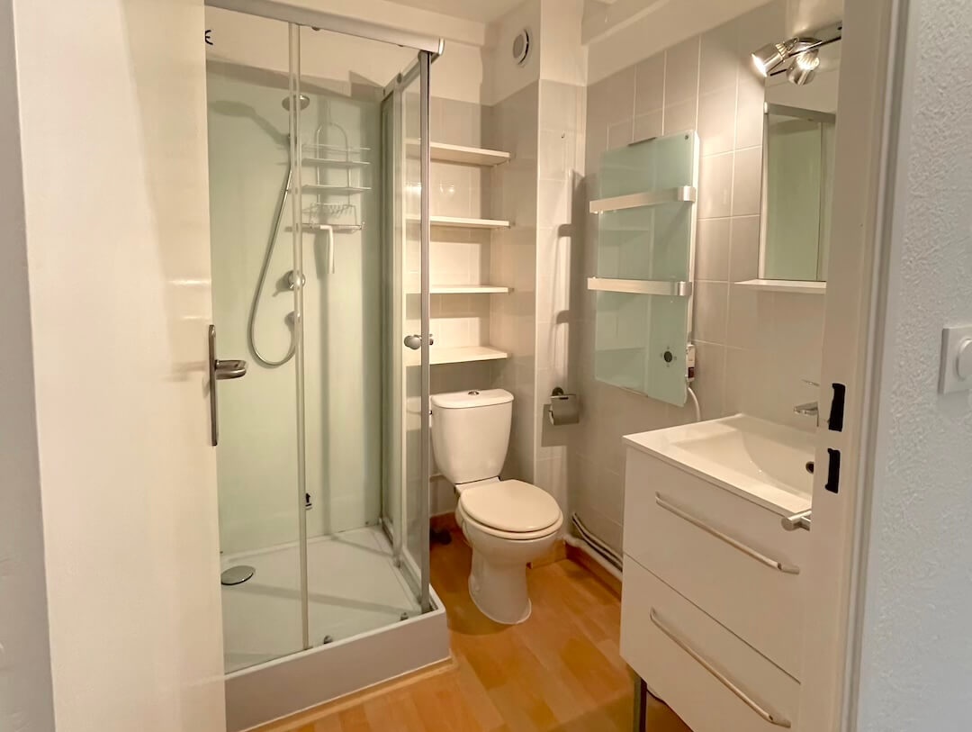Bathroom with shower and toilet